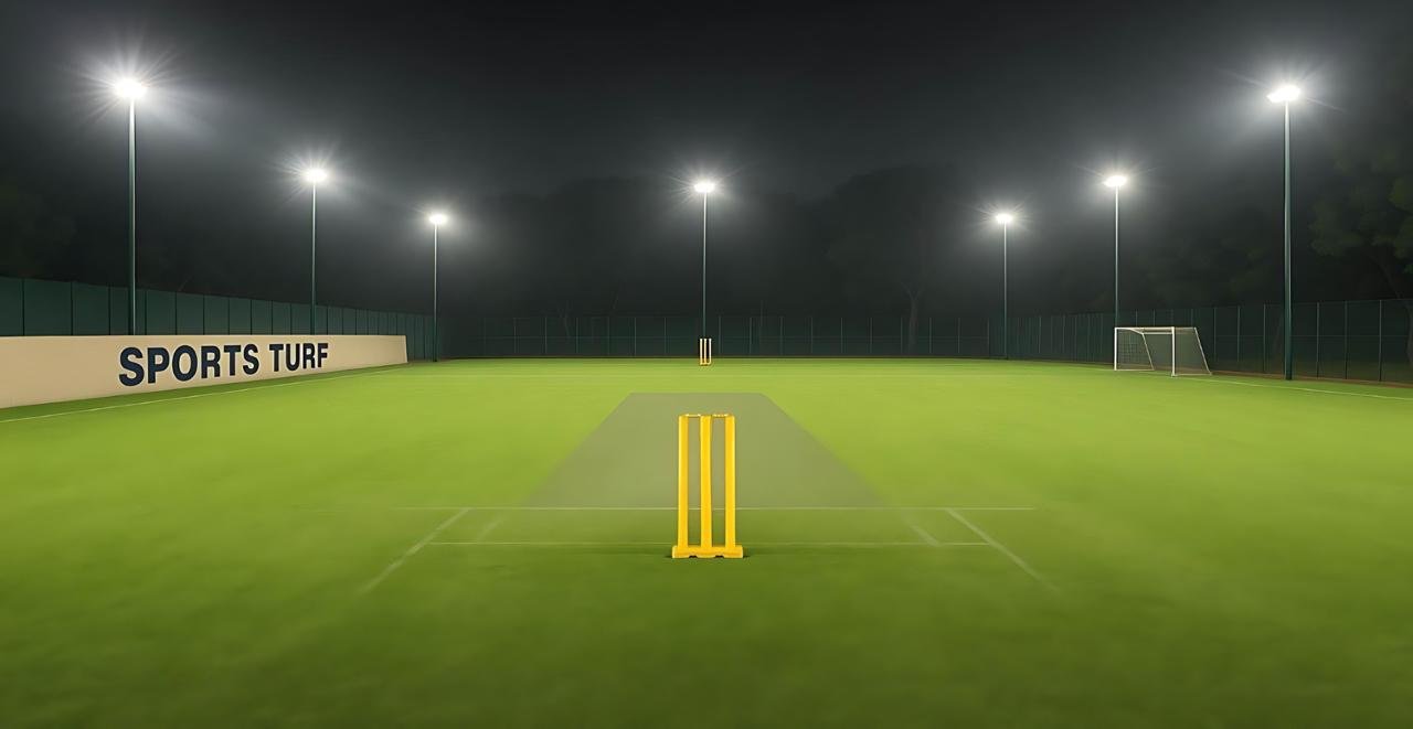 AI image of a sports turf ground in Singia, West Bengal, India